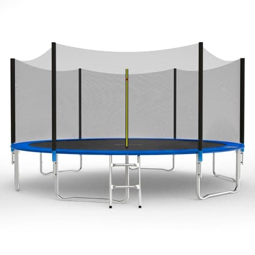 Image of GALACTICA 14FT Round Trampoline Set Outdoor Garden Safety Net Enclosure Spring Jump Mat Padding Ladder GT-TS-04 Blue
