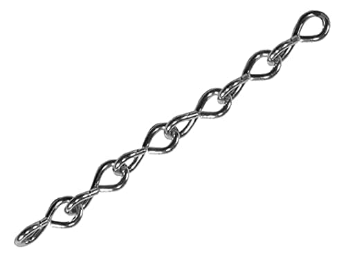 Image of Faithfull FAICHJCUT16Z Jack Chain Zinc Plated Steel 2.5M Length 1.6mm Diameter (Pack of 2)