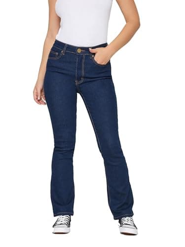 Image of PixieGirl Petite Dark Blue Cotton Bootcut Jeans Petite