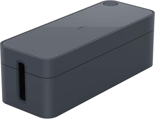 Image of Durable CAVOLINE Cable Management Box L | Safely Store Power Blocks and Cables | Premium Flame Retardant Plastic | Large Box in Graphite