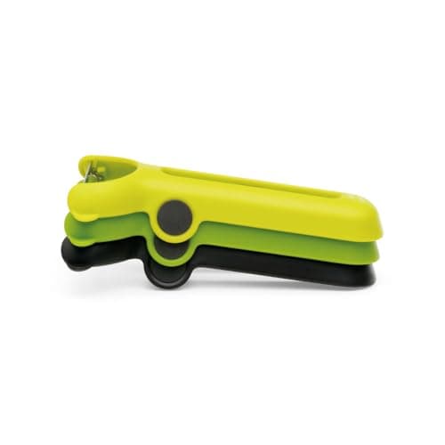 Image of Chef'n Stack'n Peel Fruit and Vegetable Peeler Set - Multi-Colour, 3 Piece Set of Straight, Serrated and Julienne Peelers