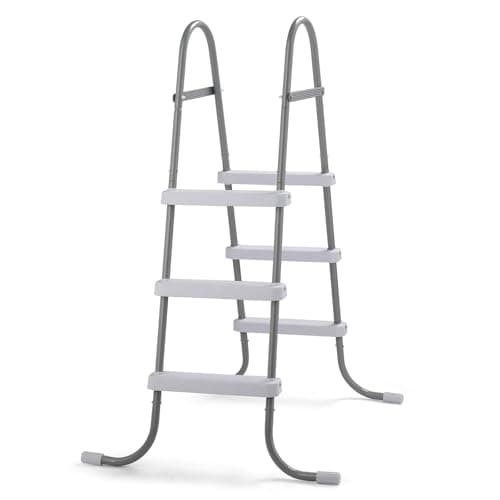 Image of Bonnlo Swimming Pool Ladder, Ladder Steps for Above Ground Pools, 107cm/42 Inch Height, Non-Slip Metal Frame