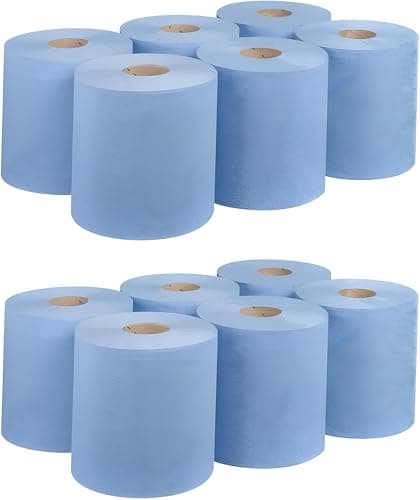 Image of Requisite Needs 12 Rolls Blue CENTREFEED 2 PLY Paper Towels Hand Towel Tissue Premium Quality Wall Mounted Lockable Rolls 100m