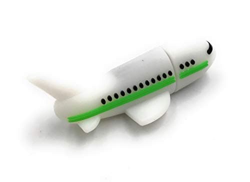 Image of Onwomania Airplane Aircraft Aviator Airliner White Green Funny USB Stick 8 GB USB 2.0 memory stick data carrier