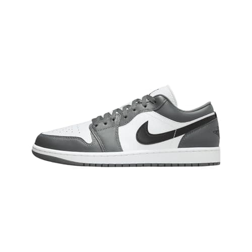 Image of Air Jordan 1 Low Men's Shoes (553558-152, White/Iron Grey/Black), White/Black-iron Grey, 8 UK