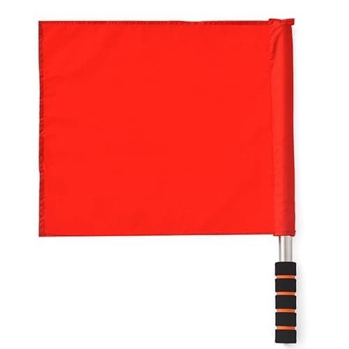 Image of 2Pcs Sports Referee Flag, Stainless Steel Hand Flag Red Signals Flag Sponge Handle Flags, Official Performance Flag for Football basketball Volleyball Tracks Sports (Red)