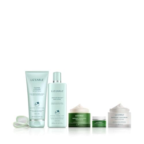 Image of Luxury Botanical Skincare Set for Face | 5-Piece Daily Cleansing & Moisturising Routine | Clean Beauty Gift Set with Cleanser, Toner, Day & Night Creams (Light Cream Set)