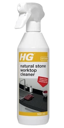Image of HG Natural Stone Kitchen Worktop Cleaner 500ml Streak-Free Spray for Granite, Quartz, Marble, Cement & More Safe Daily Degreaser for Natural Stone Surfaces Easy to Use & Gentle Formula Yellow - 1 Pack