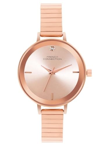 Image of French Connection Analog Dial Watch for Women, Rose Gold, Contemporary