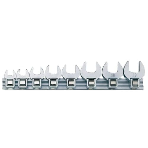 Image of Teng Tools 8 Piece 3/8 Inch Drive Metric Crow Foot Wrench Set - M3808MM