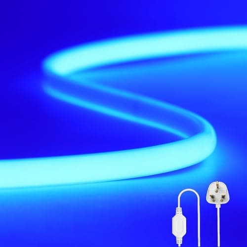 Image of Wisada Flexible COB LED Strip Light [30M, Blue],288 LEDs/m Cuttable FCOB LED Neon String Light,AC220-240V,DIY Design,IP65 Waterproof Fairy Lights for Home and Shop Decorative Lighting