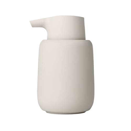 Image of blomus Soap Dispenser, Ceramic, plastic, silicone, Moonbeam, H 14 cm, T 9,5 cm, Ø 8,5, V 0,25 l