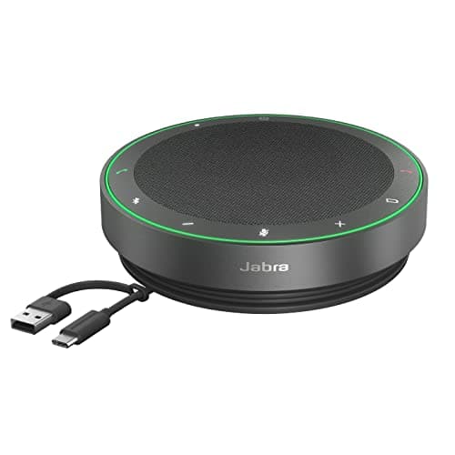 Image of Jabra Speak2 75 Wireless Bluetooth Speakerphone with 4 Noise-cancelling Mics, Full-range 65mm Speaker and Super-wideband Audio - Certified for Zoom and Google Meet - Dark Grey