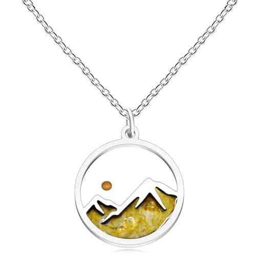 Image of Tobestu Round Mountain Mustard Seed Pendant Necklace for Women- Citrine Stone Inspirational Jewelry for Religious Occasions YA5071