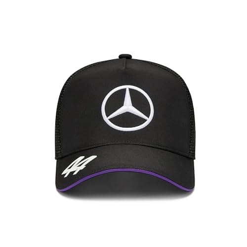 Image of Mercedes AMG Petronas F1 2024 Lewis Hamilton Driver Trucker Cap - Black - One Size Fits Most