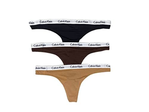 Image of Calvin Klein Women`s Carousel Cotton Thongs 3 Pack (B(QP1259-200)/B_B, Medium)