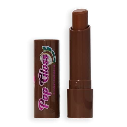 Image of I Heart Revolution Pop Gloss Balm, Hydrating Lip Balm With Glossy Finish & Hint Of Colour, Vegan & Cruelty-Free, Coconut Brown