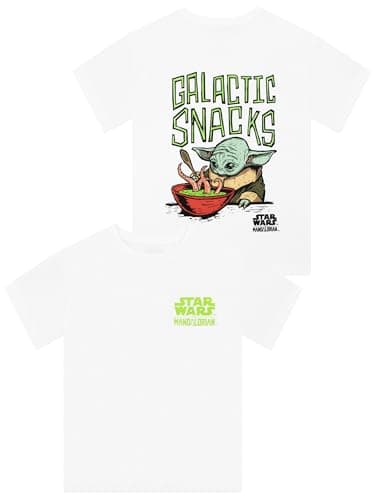 Image of Star Wars Boys T-Shirt, The Mandalorian Boys’ T-Shirts, The Mandalorian and Grogu Kids T Shirt, White 7-8 Years