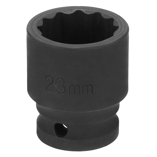 Image of sourcing map 12-Point Impact Socket 1/2 Inch Drive 23mm Metric Cr-V Shallow Impact Socket Nut Driver Wrench for Auto Repair