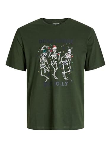 Image of JACK & JONES Jjnoel Xmas Tee SS Crew Neck, Kombu Green, XL