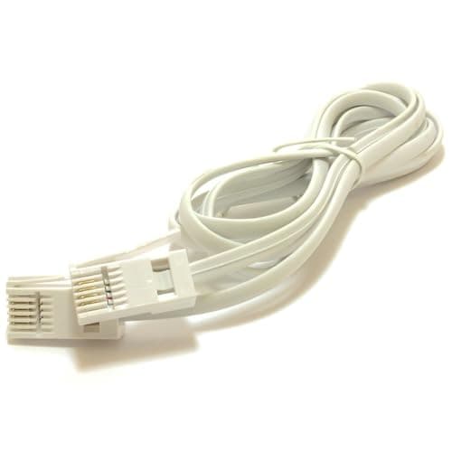 Image of kenable BT 4 Wire 431A Plug to 4 Wire Male Plug Telephone Cable Lead 2m White