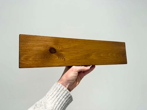 Image of The Handmade Sign Company Personalised Wooden Plaque, Pine, Multiple Sizes Black/Grey/White/Oak, Home Sweet Home, Wall Hung or Freestanding (Dark Oak Stain, 40 x 10cm)