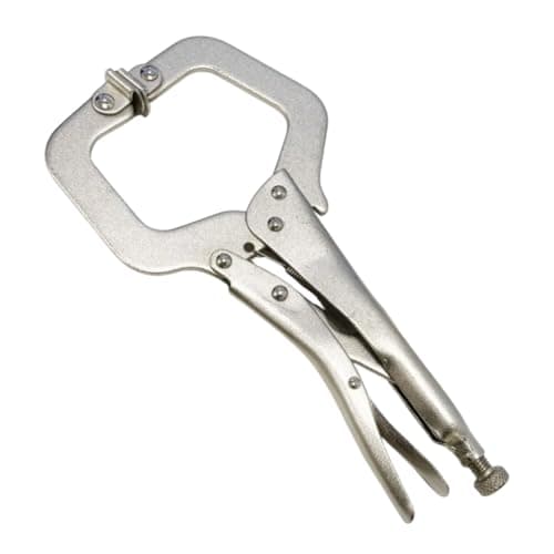 Image of Dunnet Tools 11" Locking C Clamp Grip Pliers | Heavy Duty Welding & Metalwork Grip, Adjustable Screw, Swivel Pads | Woodworking, DIY, Crafts, Clamps, Pliers Set, Mole Grips