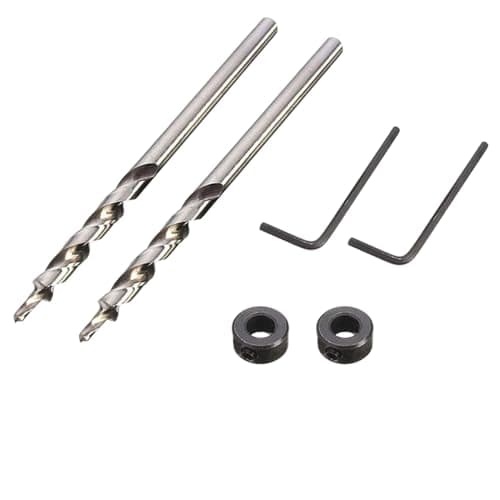 Image of 6 Piece Pocket Hole Drill Bit Set, HSS Twist Step Drill Bit for Woodworking Projects, 9.5mm Diameter with 1/4 Inch Hex and Round Shank, for Furniture Assembly and Cabinet Construction