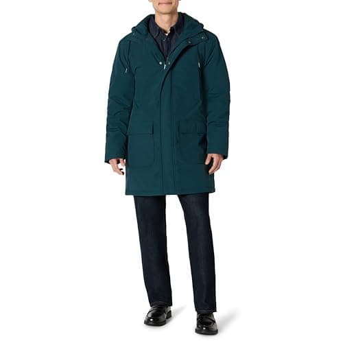 Image of Amazon Essentials Men's Modern Oversized-Fit Heavyweight Parka Jacket, Dark Teal Green, M