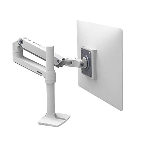 Image of Ergotron – LX Premium Monitor Arm, Single Monitor Desk Mount – fits Flat Curved Ultrawide Computer Monitors up to 34 Inches, 3.2-11.3kg, VESA 75x75mm or 100x100mm – Tall Pole, White (45-537-216)