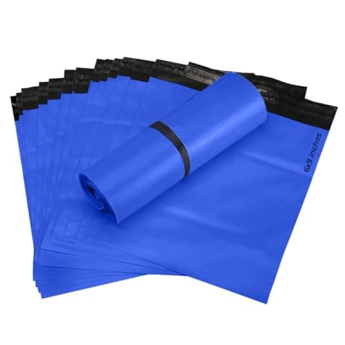 Image of G4GOODS® 50 Metallic Blue Parcel Bags 6'' x 9'' Self Seal Strong Waterproof Poly Envelopes Small Poly Mailers Metallic Blue Postage Bags - Envelope Courier Shipping Mailers