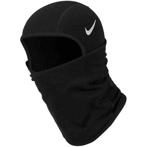 Image of Nike Therma-Fit Sphere Hood 5.0 Balaclava Hood Winter Running Outdoor Training Sports Neck Warmer, Black/Silver, One Size