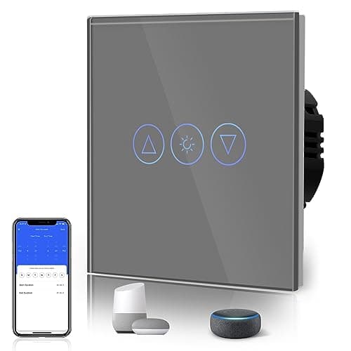 Image of BSEED Smart Dimmer Switch,Glass Touch Panel,LED Lights,Work with Alexa/Smart Life App Control,Neutral Wire RequiredWiFi Dimmer 1 Gang 1 Way,86mm Grey