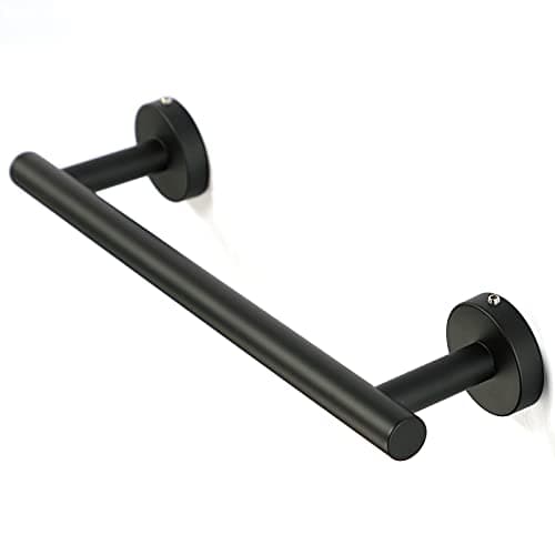 Image of 30 cm Bath Towel Bar, Stainless Steel Matte Black Towel Holder, Wall Mounted Towel Rack for Bathroom Kitchen Toilet
