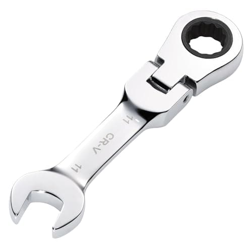 Image of Draper 27966 HI-TORQ Metric Stubby Flexible Head Ratchet Combination Spanner, 11mm