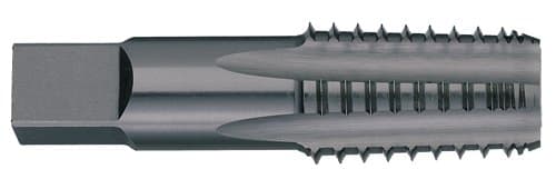 Image of Titan TT93602S NPT Interrupted High Speed Steel Taper Pipe Tap, Steam Oxide Finish, 1/8" - 27", 0.4375" Shank Diameter, 3/4" Thread Length, 2-1/8" Overall Length