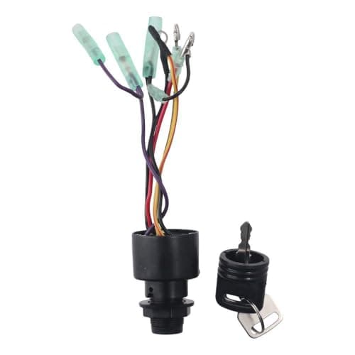 Image of Boat Ignition Switch with Key 87-17009A2 87-17009A5 MP41070-2 Replacement for Mer-cury Mariner Outboard Motor Control Box with 2 Keys 3 Position 6 Wire Connectors