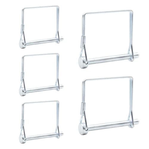 Image of Ruidee 5 Pcs Shaft Locking Pin 6x60mm Wire Lock Pin Safety Coupler Pin Carbon Steel Square Retainer Wire Clip Hitch PTO Pin Trailers Pin for Farm Garden (FSX/6x60mm)