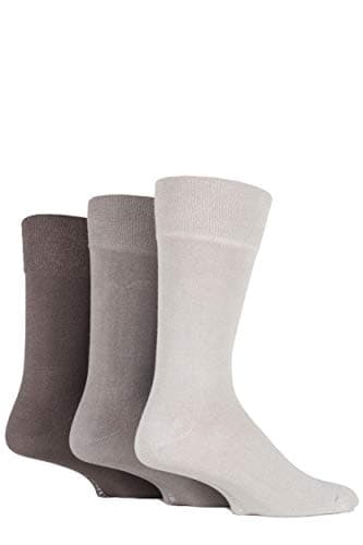 Image of Glenmuir Mens Plain Comfort Cuff Bamboo Socks 3 Pair Pack Size 7-11 Beige
