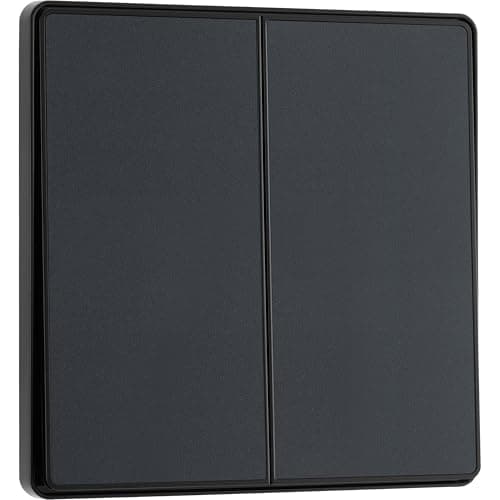 Image of BG Electrical Double Wall Light Switch, 2-Way, Edge-to-Edge Rockers, Screwless Appearance, Round Edges, Evolve, Matt Grey, 20A, 16AX, PCDMG42EB