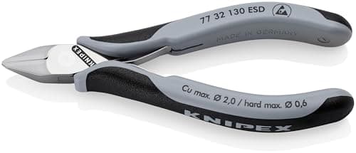 Image of KNIPEX Electronics Diagonal Cutters ESD with Box Joint with Multi-Component Handles 130 mm, 77 32 130 ESD