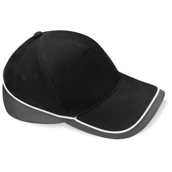 Image of Beechfield B171 Teamwear Competition Baseball Cap Black/Graphite Grey
