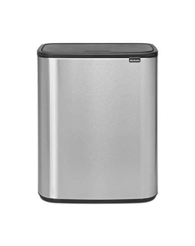 Image of Brabantia Bo Touch Bin - 2 x 30L Inner Buckets (Matt Steel Fingerprint Proof) Large Waste/Recycling Kitchen Bin - Soft-touch
