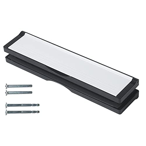 Image of Keypak 12 inch (30.6cm) Door Letterbox - Fits 40-80mm Doors, Anti-Snap Flap, Internal Draught Excluder, Adjustable Letter Box for UPVC Composite Wood Doors (Black/White)