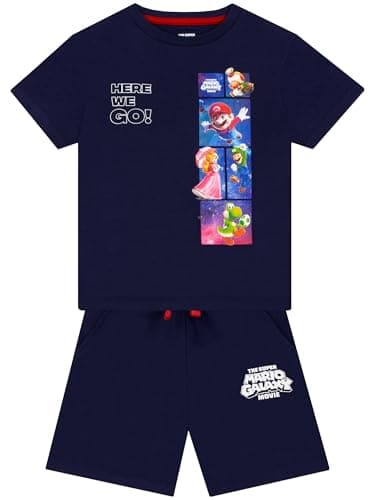 Image of Super Mario Boys’ T-Shirts, Boys Tshirts And Boys’ Shorts, Clothes For Kids, Navy, 6-7 Years
