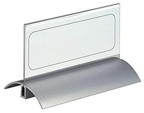 Image of Durable 820119 Table Name Plate Desk Presenter de Luxe (61 x 150 mm) Pack of 2, Silver