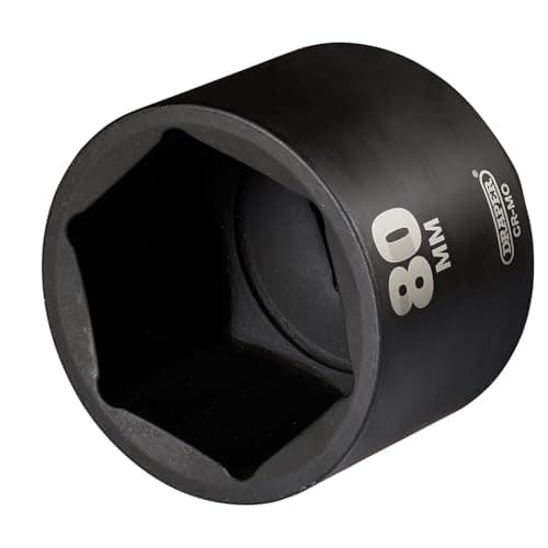 Image of Draper HI-TORQ Deep Impact Socket, 1" Square Drive, 80mm - 08525-6-Point CR-MO Steel