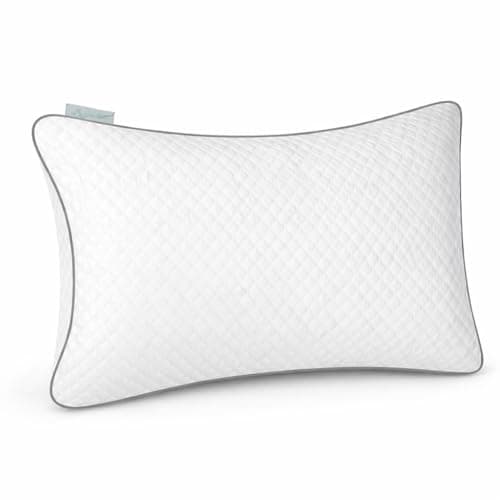 Image of Aamira Shredded Cooling Memory Foam Bed Pillow 70x45cm, Orthopaedic Neck & Shoulder Support, Hypoallergenic, Adjustable Height, Removable Washable Bamboo Cover, Ideal for Stomach, Back & Side Sleepers
