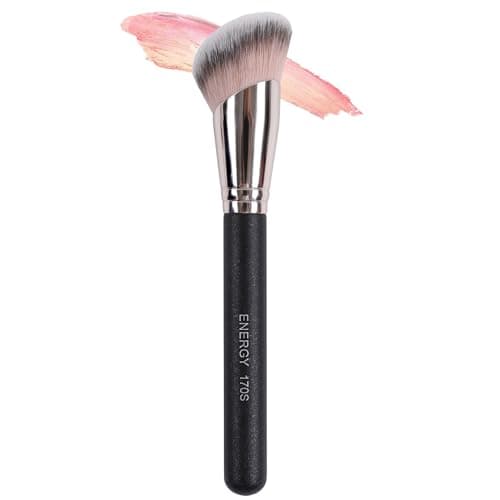 Image of ENERGY Angled Foundation Brush - Large Makeup Brush for Liquid Foundation, Bronzer, Blush, Cream, Powder, Concealer &Contour Blending Face with Vegan Synthetic Bristles