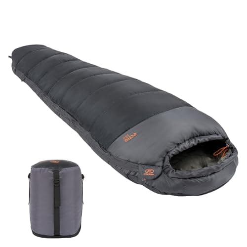 Image of Highlander Sleeping Bag for Adults - 3-4 Season Sleeping Bags - Thick 400gsm Double Layer Insulation for Cold Weather Camping - Thermal Hood with Draw Cord - Compressible Carry Bag